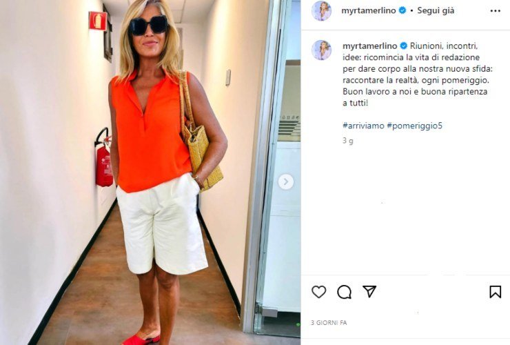 myrta merlino outfit bermuda bianchi 