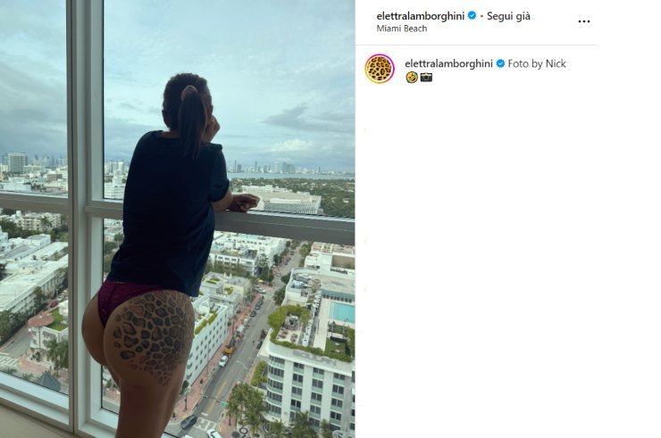 elettra lamborghini miami lato b foto instagram 