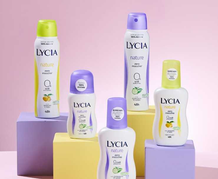 cinque tipologie differenti di deodoranti lycia