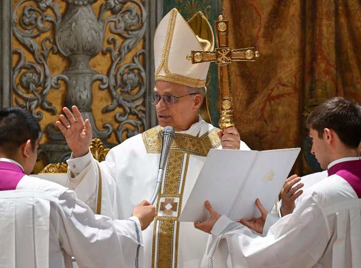 Papa Leone XIV durante la messa
