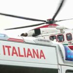 L'ambulanza insieme all'elisoccorso