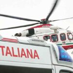 L'ambulanza con l'elisoccorso