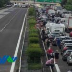 Un momento di traffico in autostrada