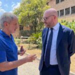 Gianni Alemanno e il presidente della Camera Lorenzo Fontana a Rebibbia