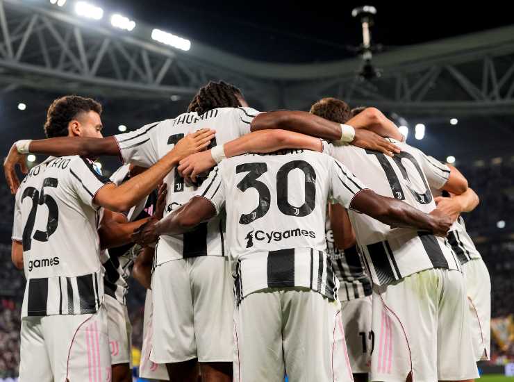 La Juventus esulta dopo una rete