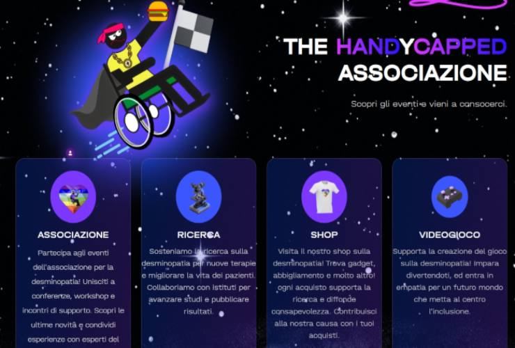 L'home page del sito internet dell'0associazione 