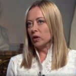 Il premier Meloni durante l'intervista al TG5