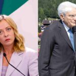 Meloni e Mattarella foto combo