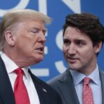 Trump e Trudeau durante un incontro ufficiale tra Usa e Canada