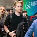 De Bruyne all'arrivo in Italia