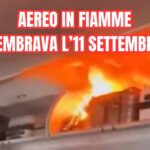 Aereo in fiamme