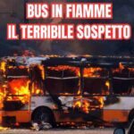 un bus in fiamme
