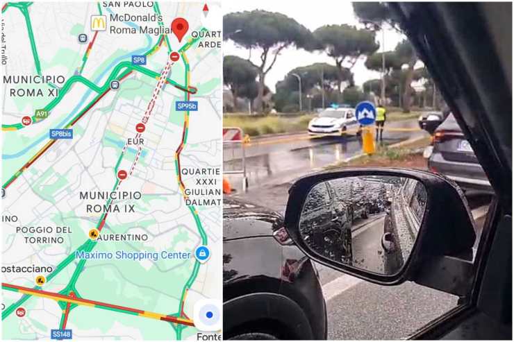 Il traffico che blocca la zona sud di Roma: cartina e blocchi