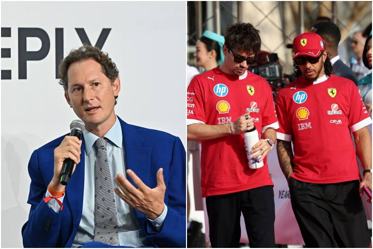 Elkann e i piloti Ferrari