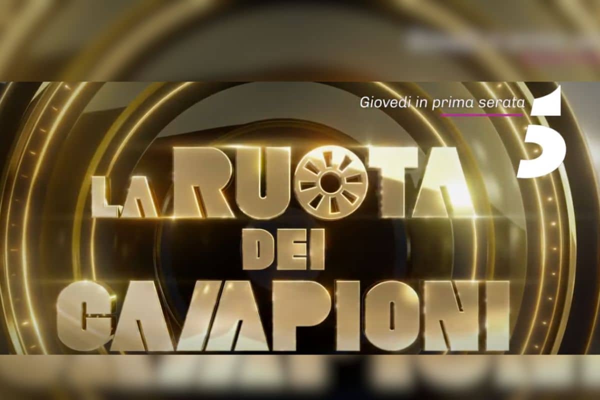 screen pubblicità logo la ruota dei campioni su canale 5