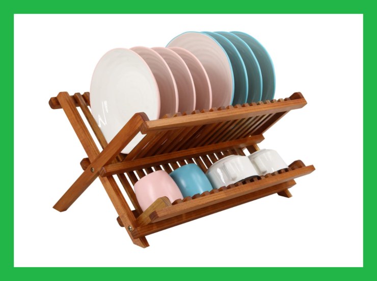 organizer per piatti in legno 