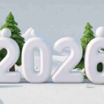 la scritta 2026 su immagine grafica di paesaggio innevato