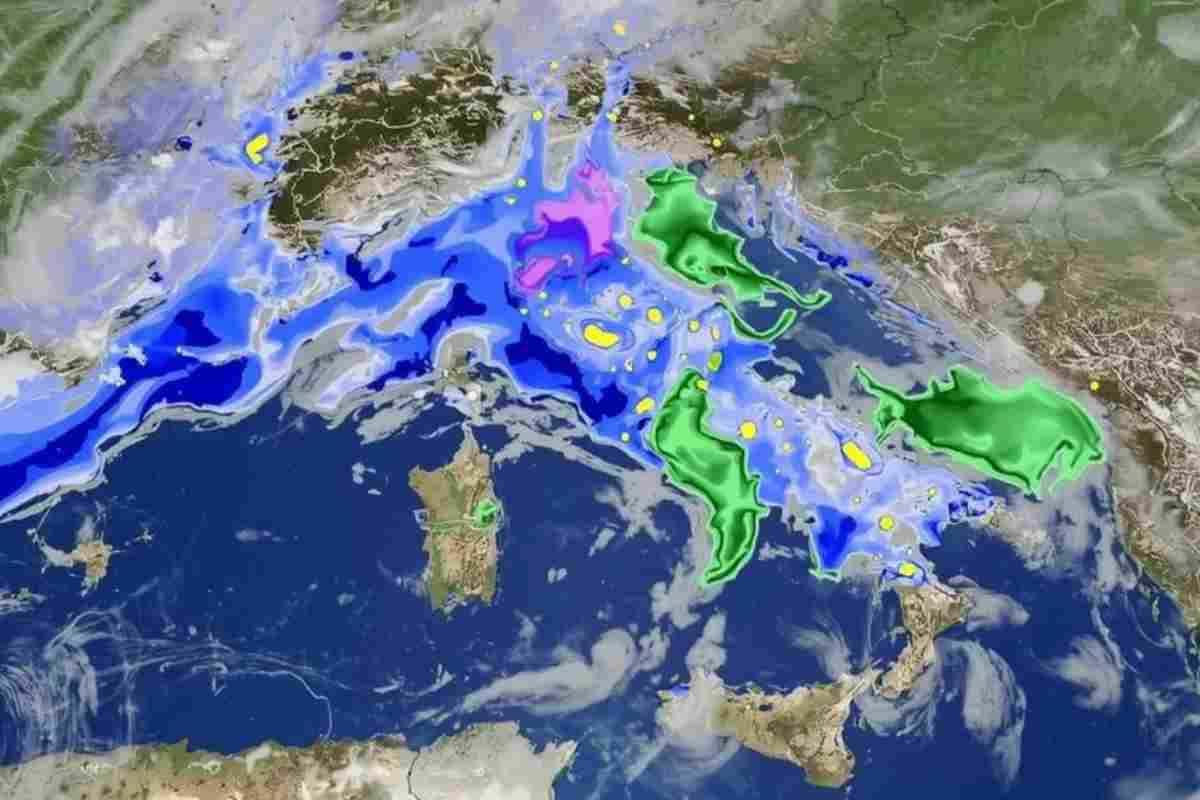 cartina dell'italia e maltempo