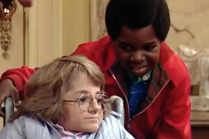 Melanie Watson con Gary Coleman sul set di Il mio amico Arnold
