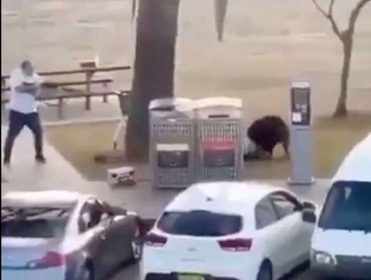 Il momento in cui Amehd ferma il terrorista gli punta il fucile ma non spara