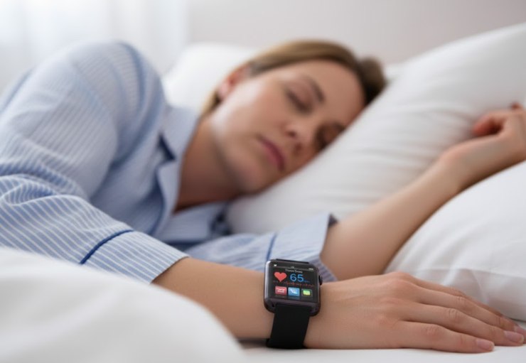 Donna con smartwatch