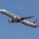 Un aereo di linea americano mentre è in volo