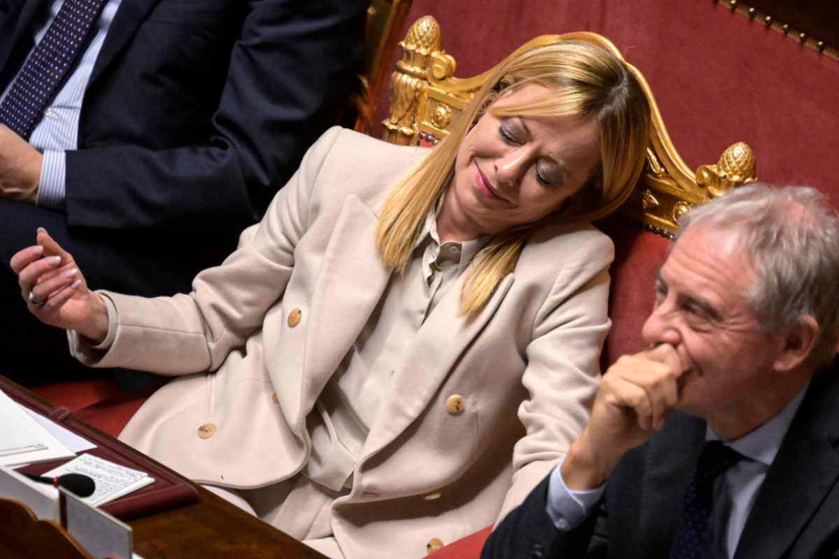 il premier giorgia meloni in parlamento