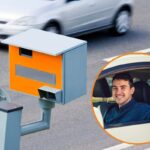 autovelox e uomo sorridente in auto