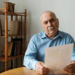 uomo anziano che legge una lettera