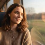 Ragazza con auricolari