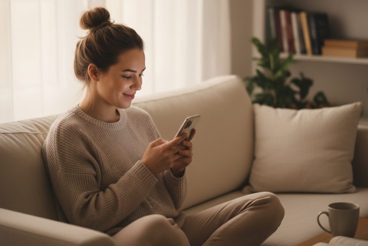 Donna con lo smartphone