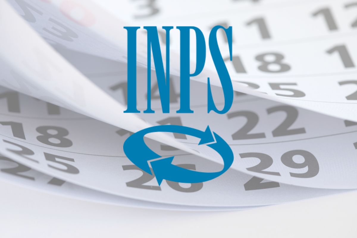 calendario con pagine che si sfogliano e logo inps