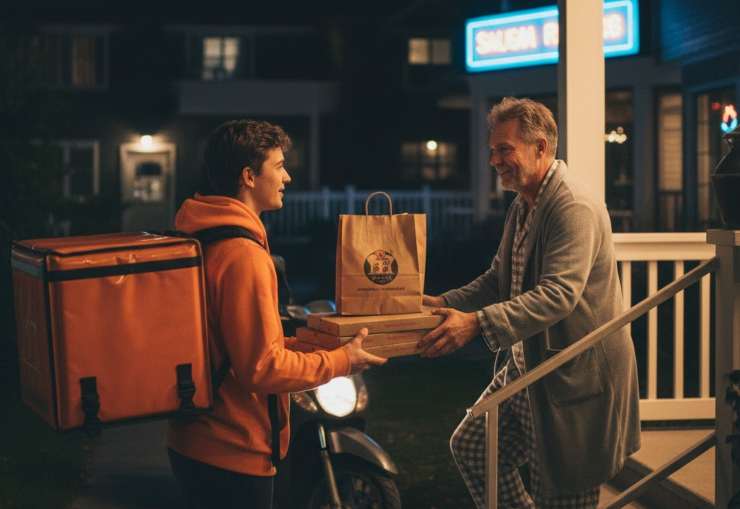 Un rider consegna il cibo