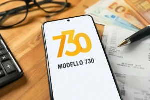 Modello 730 con spese mediche e rimborsi sanitari su scrivania con calcolatrice, ricevute fiscali e stetoscopio.